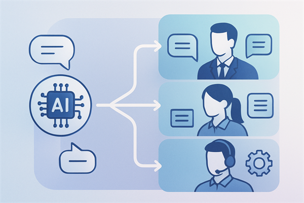 Схема AI-маршрутизации обращений по темам и отделам