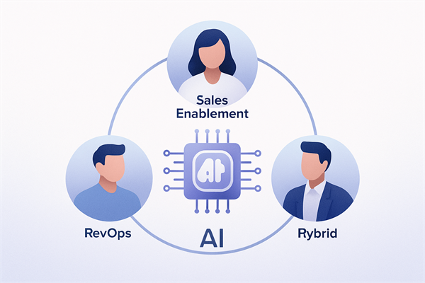 Схема AI-assisted команды: RevOps, Sales Enablement AI и гибридные роли в отделе продаж