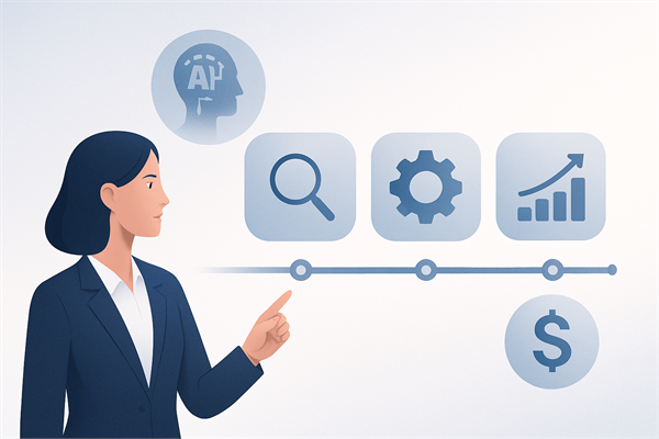 Timeline внедрения ИИ в продажах: неделя 1-2 аудит, неделя 3-6 внедрение, неделя 7-12 замер ROI