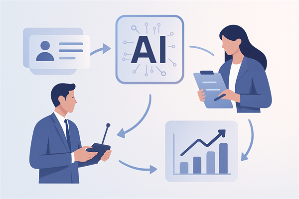 Схема микро-изменений процесса при внедрении AI: пилот, документация, измерение