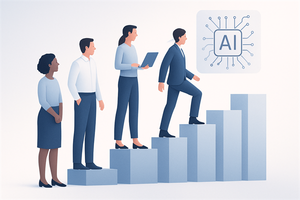 4 уровня обучения сотрудников при внедрении AI: осознание, наблюдение, практика, автономия