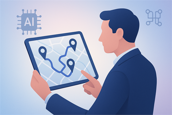 Карта маршрутов полевых менеджеров с GPS-треком и автоматической оптимизацией