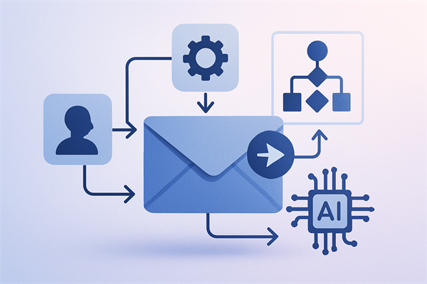 Схема триггерных писем: событие - условие - автоматическое действие в CRM