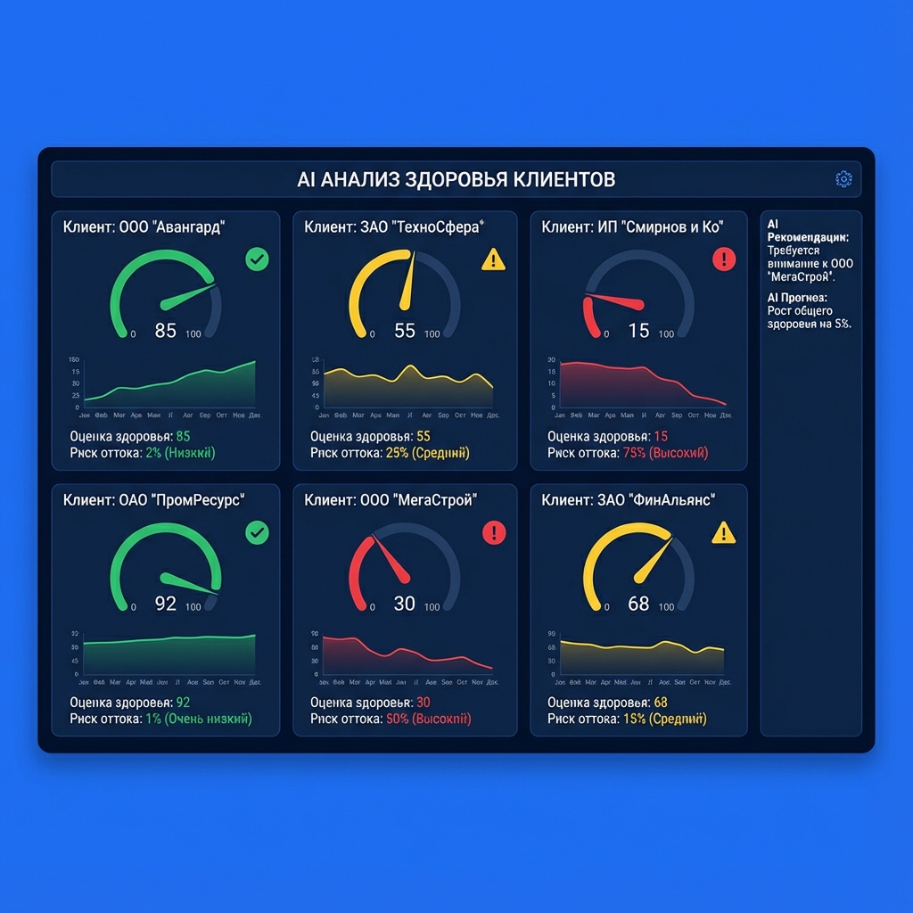 Мониторинг Health Score клиентов с AI анализом