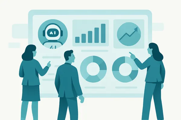 Дашборд эффективности AI-бота с ключевыми метриками и показателями