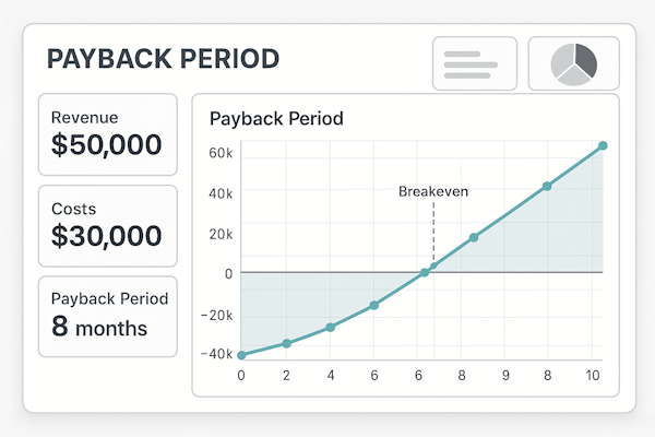 Дашборд с графиком окупаемости