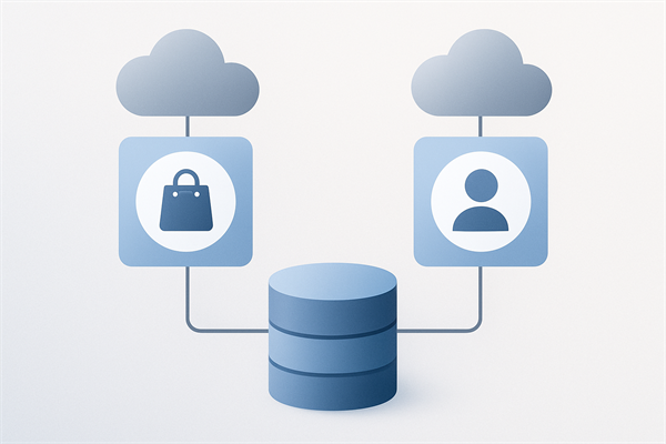 Схема минимальных привилегий: интеграция A видит только заказы, интеграция B только контакты