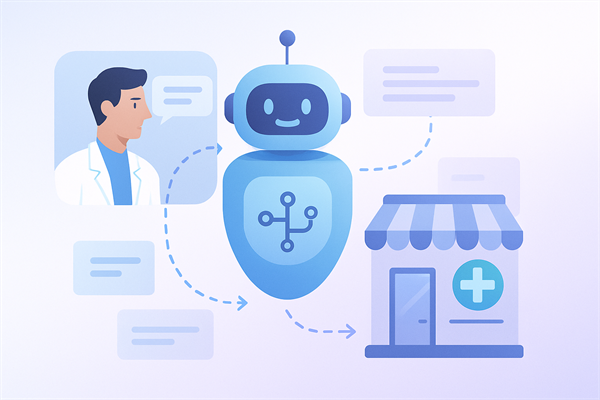 Инфографика: ИИ-чат для сети аптек — схема работы и интеграции