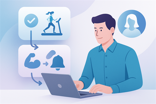 Инфографика: автозапись на пробное и триггеры удержания в фитнес-сети