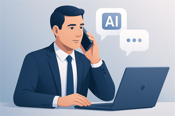 Менеджер получает подсказки от AI во время телефонного звонка с клиентом