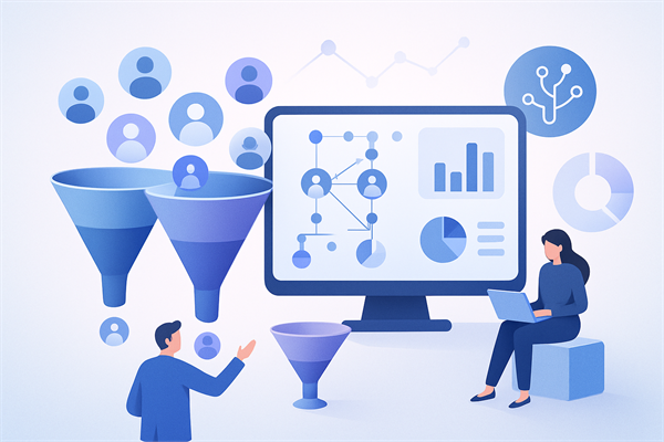 Аналитика по воронкам: конверсия, средний цикл, выручка по направлениям бизнеса