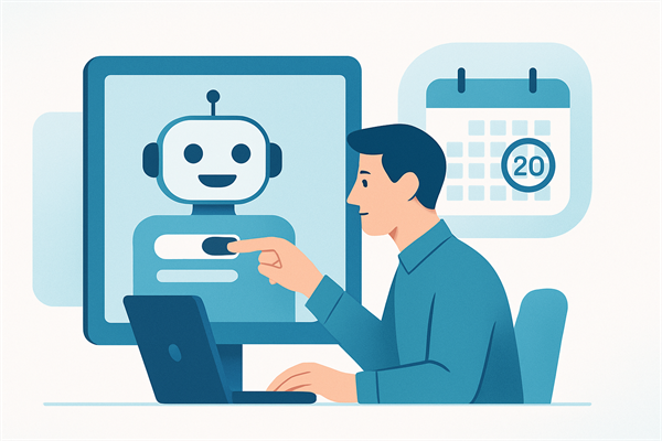 Разработчик переключает чат-бота на новую модель, рядом календарь с обведённой датой 20 октября