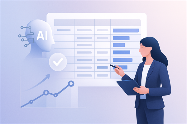 Таблица расчёта экономии времени при AI-автоматизации — пример заполнения