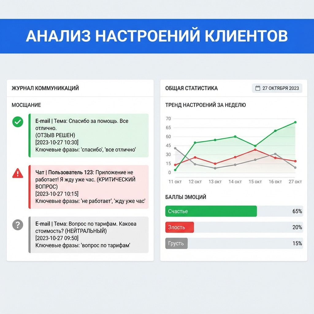 Анализ тональности переписки с клиентами