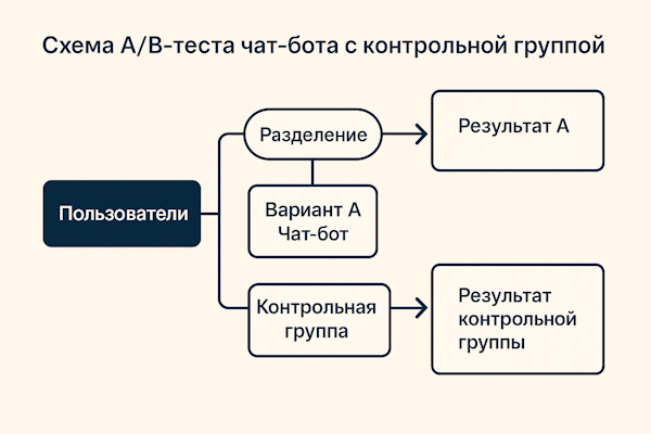 Схема A/B теста чат-бота с контрольной группой
