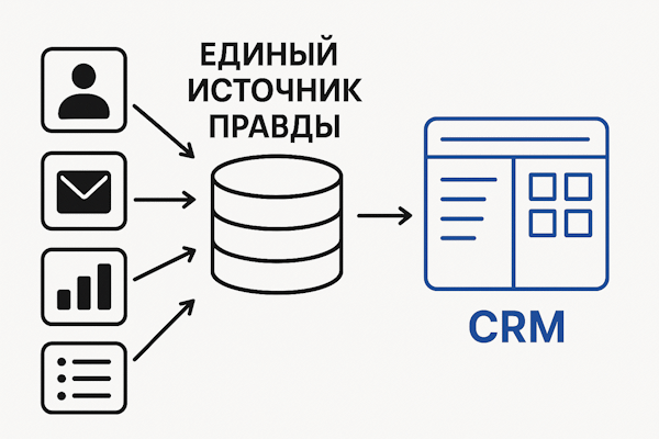 Схема построения единого источника правды (SSOT) в CRM