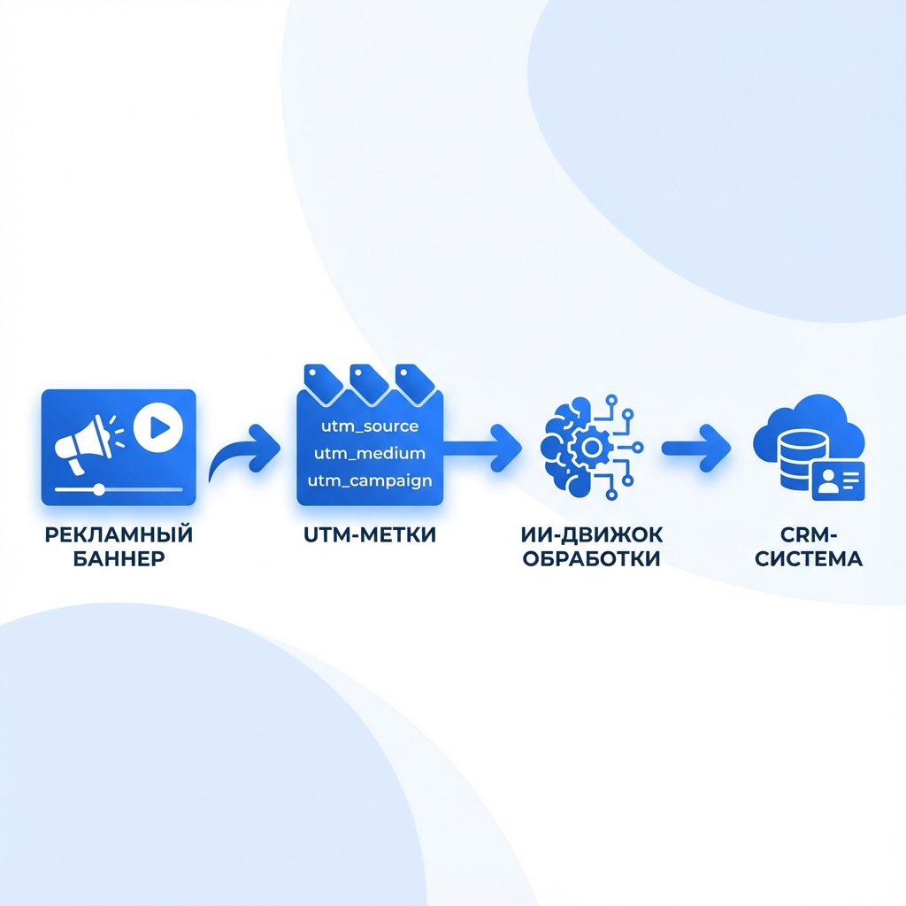 Схема передачи контекста от маркетинга к продажам через AI