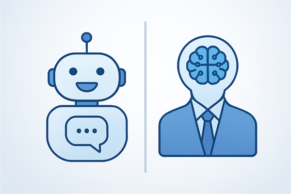 Сравнение обычного чат-бота и AI-агента