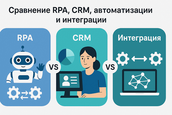 Сравнение RPA, CRM-автоматизации и интеграций